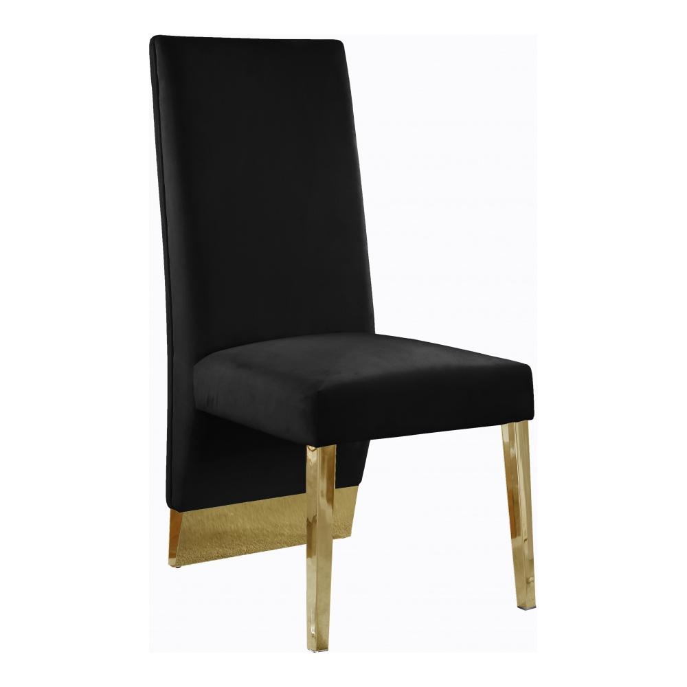 Meridian Furniture - Porsha Black Velvet Dining Chair (Set of 2) - 755Black-C veiw 1