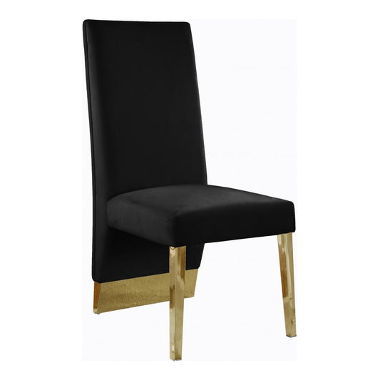 Meridian Furniture - Porsha Black Velvet Dining Chair (Set of 2) - 755Black-C veiw 1