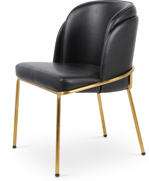 Meridian Furniture - Jagger Black Vegan Leather Dining Chair - 882Black-C veiw 1