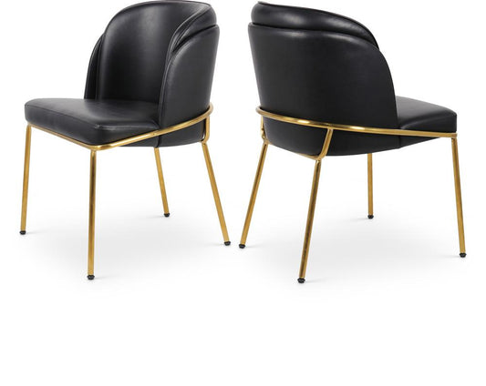 Meridian Furniture - Jagger Black Vegan Leather Dining Chair - 882Black-C veiw 2