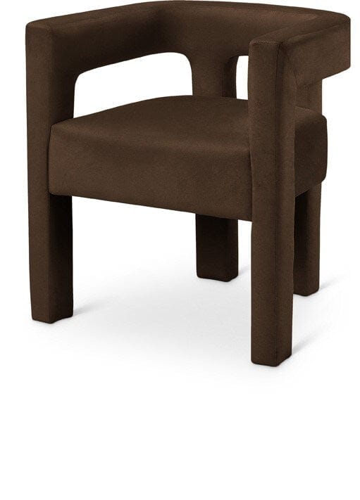 Meridian Furniture - Athena Brown Velvet Dining Chair - 889Brown-C veiw 1