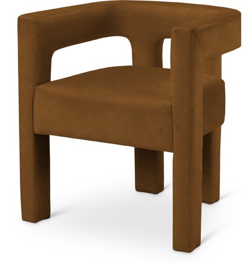 Meridian Furniture - Athena Saddle Velvet Dining Chair - 889Saddle-C veiw 1