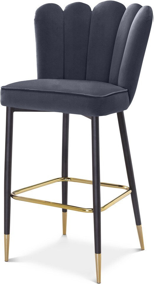 Meridian Furniture - Lily Grey Velvet Stool (Set of 2) - 961Grey-C veiw 1
