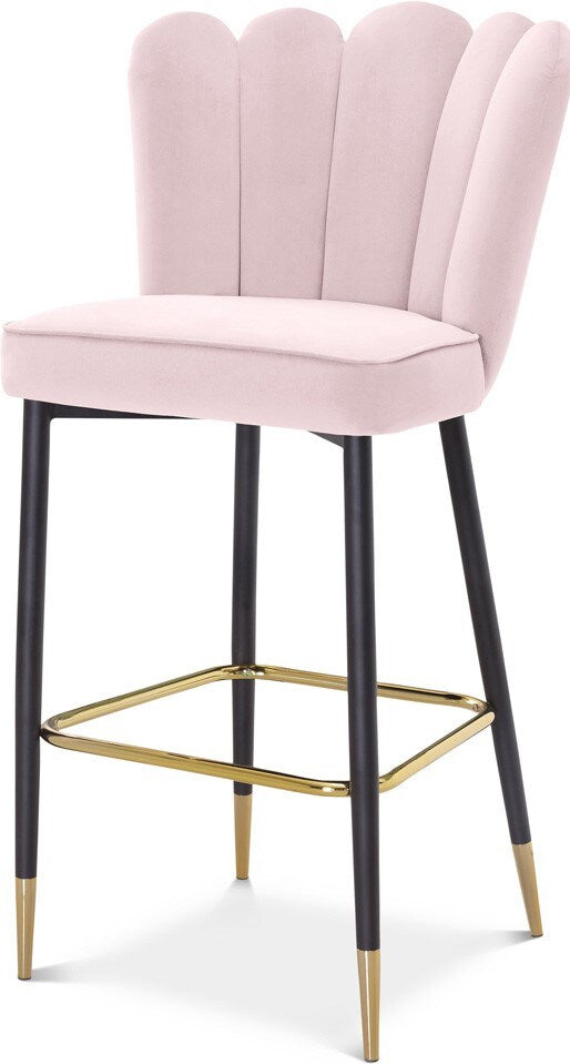 Meridian Furniture - Lily Pink Velvet Stool (Set of 2) - 961Pink-C veiw 1