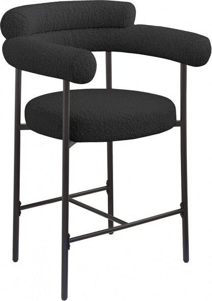 Meridian Furniture - Blake Black Boucle Fabric Counter Stool (Set of 2) - 986Black-C veiw 1