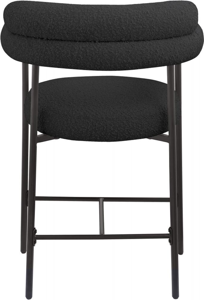 Meridian Furniture - Blake Black Boucle Fabric Counter Stool (Set of 2) - 986Black-C veiw 2