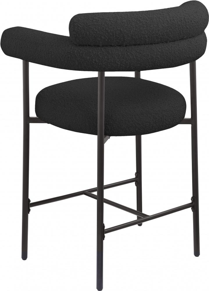 Meridian Furniture - Blake Black Boucle Fabric Counter Stool (Set of 2) - 986Black-C veiw 3