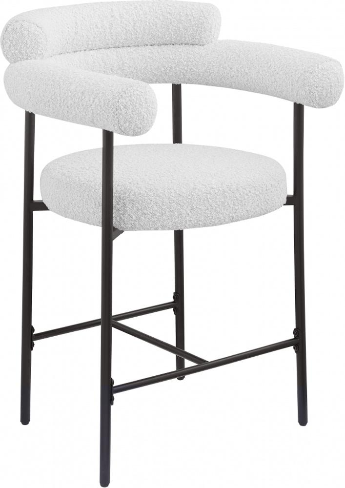 Meridian Furniture - Blake Cream Boucle Fabric Counter Stool (Set of 2) - 986Cream-C veiw 1