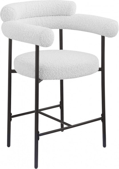 Meridian Furniture - Blake Cream Boucle Fabric Counter Stool (Set of 2) - 986Cream-C veiw 1