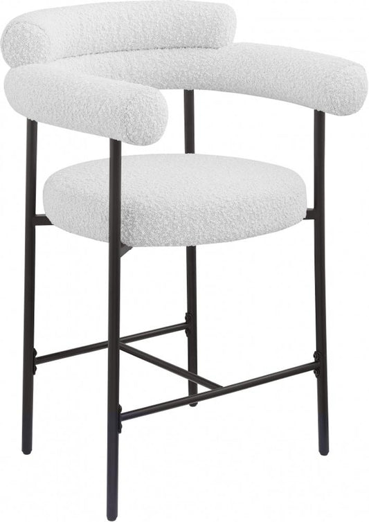 Meridian Furniture - Blake Cream Boucle Fabric Counter Stool (Set of 2) - 986Cream-C veiw 1