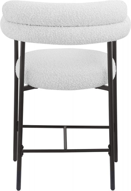 Meridian Furniture - Blake Cream Boucle Fabric Counter Stool (Set of 2) - 986Cream-C veiw 2