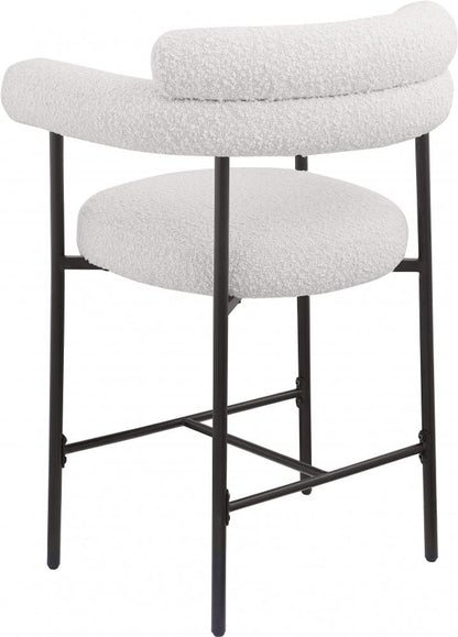 Meridian Furniture - Blake Cream Boucle Fabric Counter Stool (Set of 2) - 986Cream-C veiw 3
