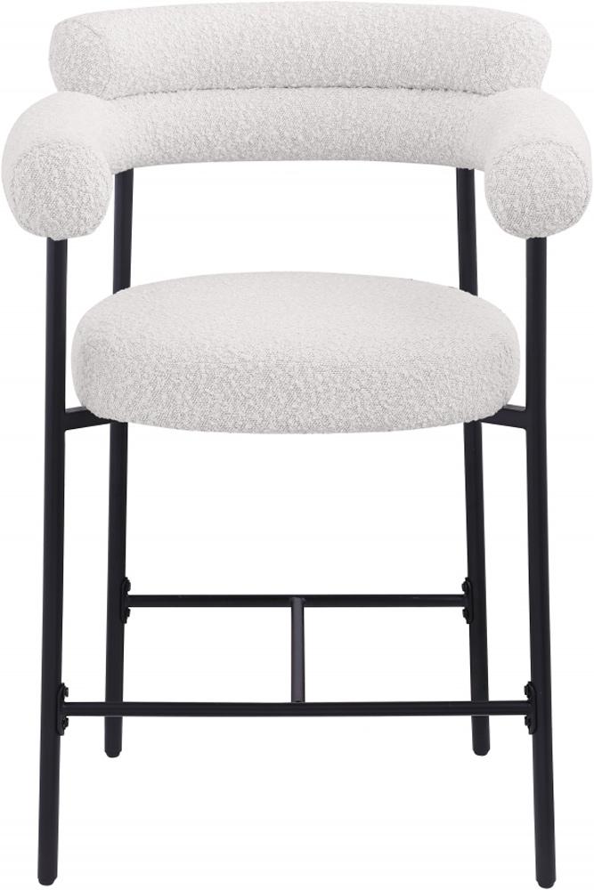 Meridian Furniture - Blake Cream Boucle Fabric Counter Stool (Set of 2) - 986Cream-C veiw 4