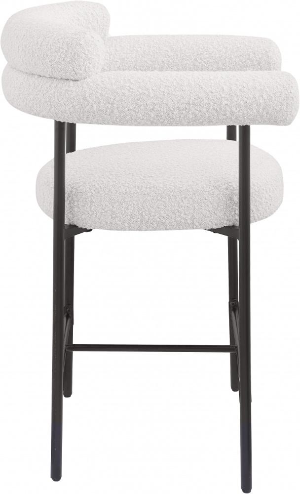 Meridian Furniture - Blake Cream Boucle Fabric Counter Stool (Set of 2) - 986Cream-C veiw 5