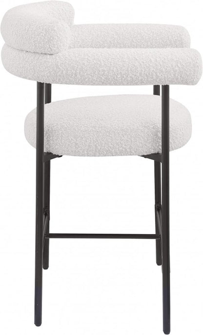 Meridian Furniture - Blake Cream Boucle Fabric Counter Stool (Set of 2) - 986Cream-C veiw 5