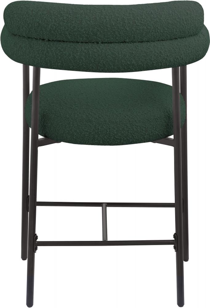 Meridian Furniture - Blake Green Boucle Fabric Counter Stool (Set of 2) - 986Green-C veiw 2