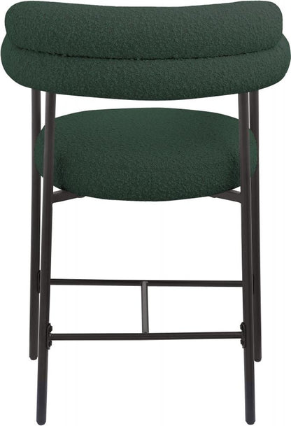 Meridian Furniture - Blake Green Boucle Fabric Counter Stool (Set of 2) - 986Green-C veiw 2