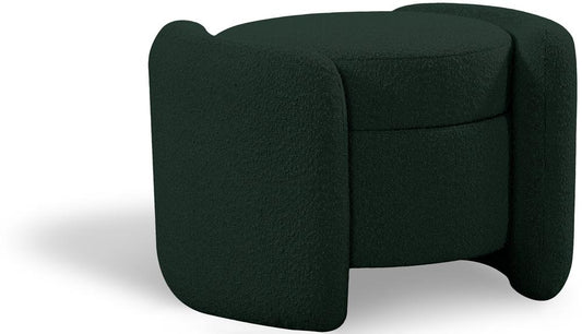 Meridian Furniture - Horizon Green Boucle Fabric Ottoman - 115Green veiw 1