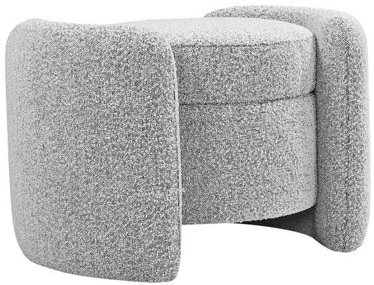Meridian Furniture - Horizon Grey Boucle Fabric Ottoman - 115Grey veiw 1
