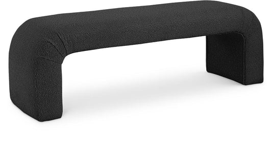 Meridian Furniture - Niagara Black Boucle Fabric Bench - 170Black veiw 1