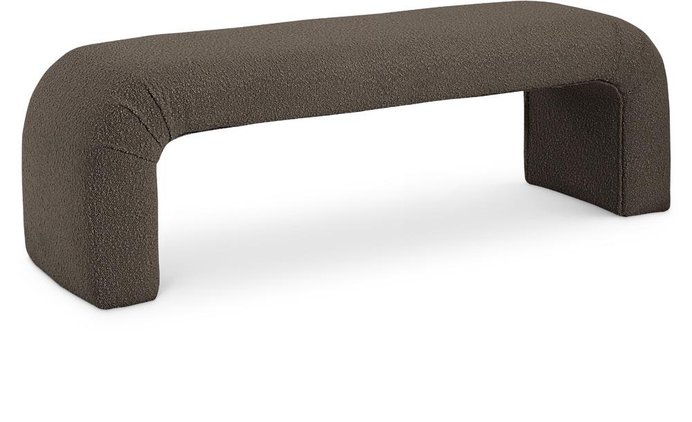 Meridian Furniture - Niagara Brown Boucle Fabric Bench - 170Brown veiw 1