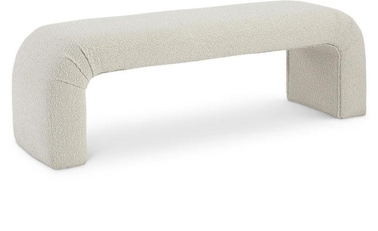 Meridian Furniture - Niagara Cream Boucle Fabric Bench - 170Cream veiw 1
