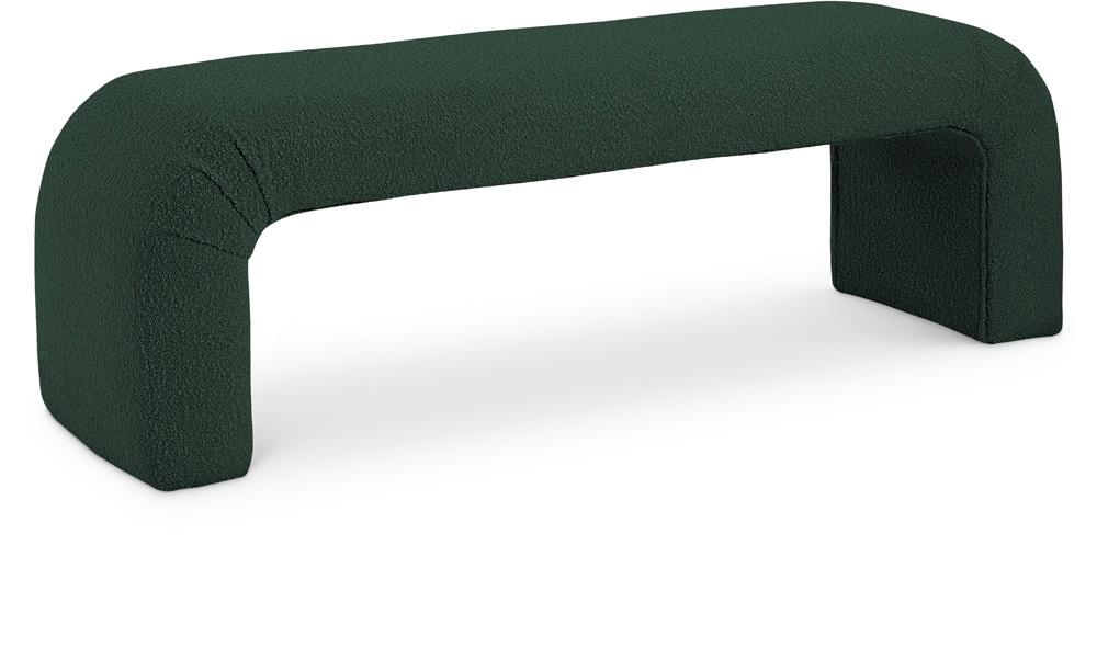 Meridian Furniture - Niagara Green Boucle Fabric Bench - 170Green veiw 1
