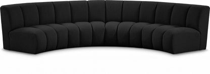 Meridian Furniture - Infinity Black Boucle Fabric 4pc. Modular Sectional - 643Black-4PC veiw 1