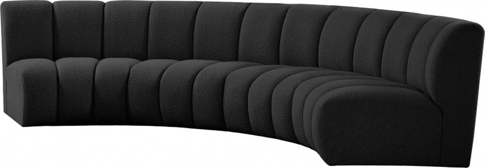 Meridian Furniture - Infinity Black Boucle Fabric 4pc. Modular Sectional - 643Black-4PC veiw 2