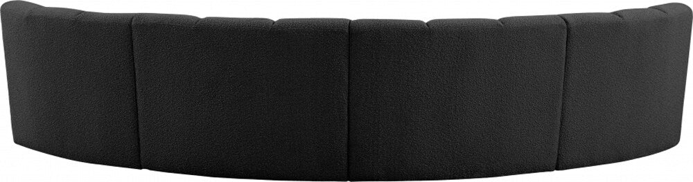Meridian Furniture - Infinity Black Boucle Fabric 4pc. Modular Sectional - 643Black-4PC veiw 3