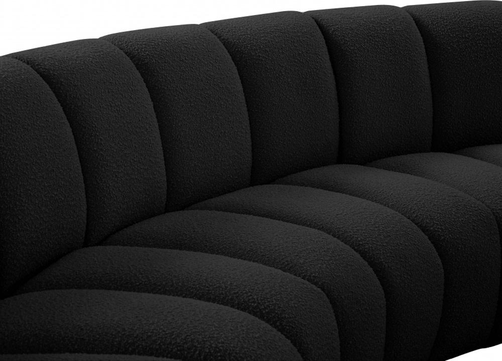Meridian Furniture - Infinity Black Boucle Fabric 4pc. Modular Sectional - 643Black-4PC veiw 4