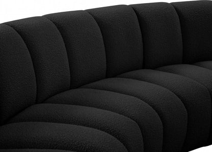 Meridian Furniture - Infinity Black Boucle Fabric 4pc. Modular Sectional - 643Black-4PC veiw 4