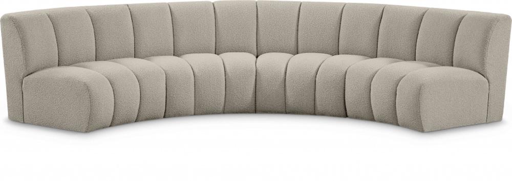 Meridian Furniture - Infinity Brown Boucle Fabric 4pc. Modular Sectional - 643Taupe-4PC veiw 1