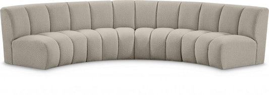 Meridian Furniture - Infinity Brown Boucle Fabric 4pc. Modular Sectional - 643Taupe-4PC veiw 1