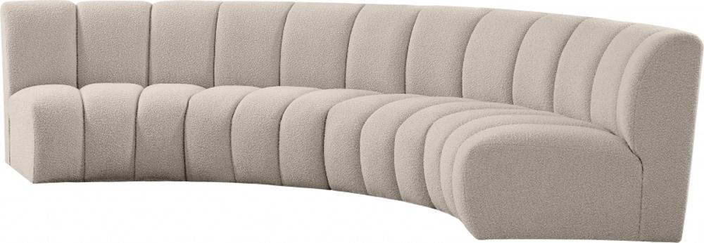 Meridian Furniture - Infinity Brown Boucle Fabric 4pc. Modular Sectional - 643Taupe-4PC veiw 2
