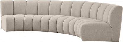 Meridian Furniture - Infinity Brown Boucle Fabric 4pc. Modular Sectional - 643Taupe-4PC veiw 2