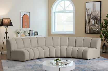 Meridian Furniture - Infinity Brown Boucle Fabric 4pc. Modular Sectional - 643Taupe-4PC veiw 4