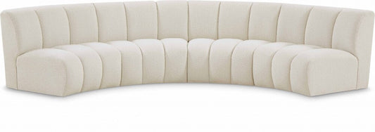 Meridian Furniture - Infinity Cream Boucle Fabric 4pc. Modular Sectional - 643Cream-4PC veiw 1