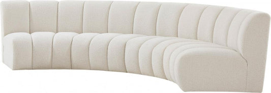 Meridian Furniture - Infinity Cream Boucle Fabric 4pc. Modular Sectional - 643Cream-4PC veiw 2