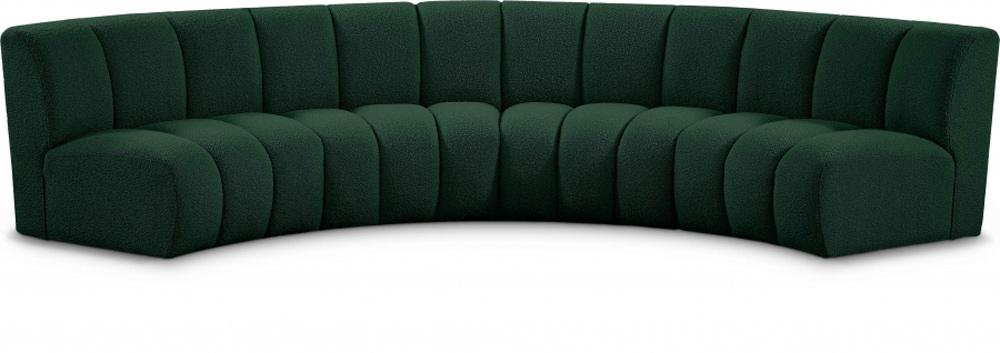 Meridian Furniture - Infinity Green Boucle Fabric 4pc. Modular Sectional - 643Green-4PC veiw 1