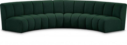 Meridian Furniture - Infinity Green Boucle Fabric 4pc. Modular Sectional - 643Green-4PC veiw 1