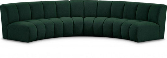 Meridian Furniture - Infinity Green Boucle Fabric 4pc. Modular Sectional - 643Green-4PC veiw 1