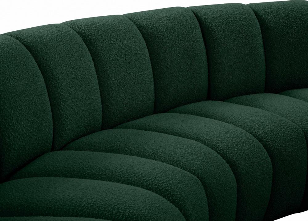 Meridian Furniture - Infinity Green Boucle Fabric 4pc. Modular Sectional - 643Green-4PC veiw 4
