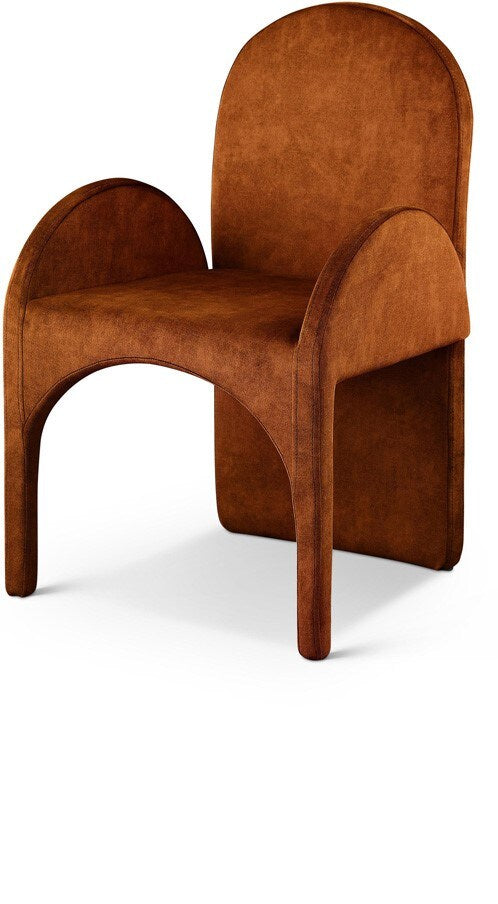 Meridian Furniture - Summer Cognac Velvet Dining Arm Chair (Set of 2) - 803Cognac-AC veiw 1