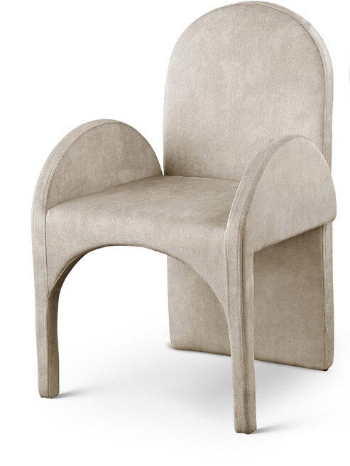 Meridian Furniture - Summer Stone Velvet Dining Arm Chair (Set of 2) - 803Stone-AC veiw 1