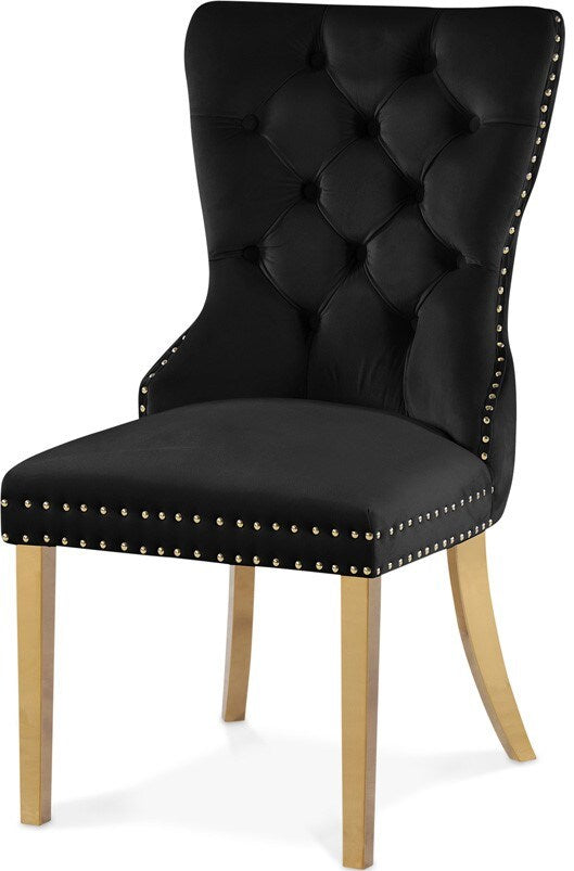 Meridian Furniture - Carmen Black Velvet Dining Chairs (Set of 2) - 812Black-C veiw 1