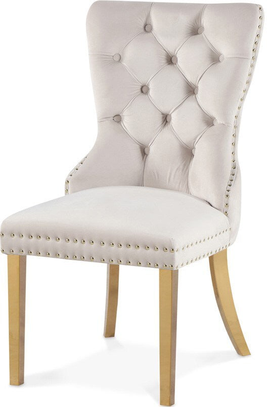 Meridian Furniture - Carmen Cream Velvet Dining Chairs (Set of 2) - 812Cream-C veiw 1