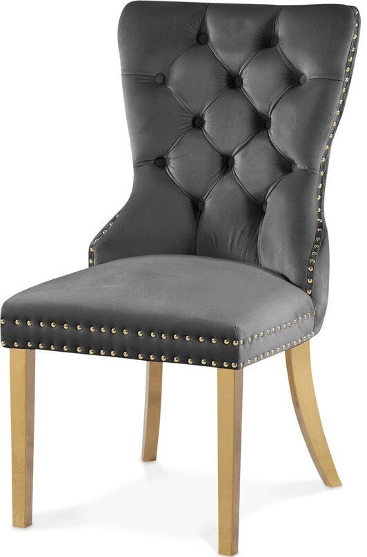 Meridian Furniture - Carmen Grey Velvet Dining Chairs (Set of 2) - 812Grey-C veiw 1