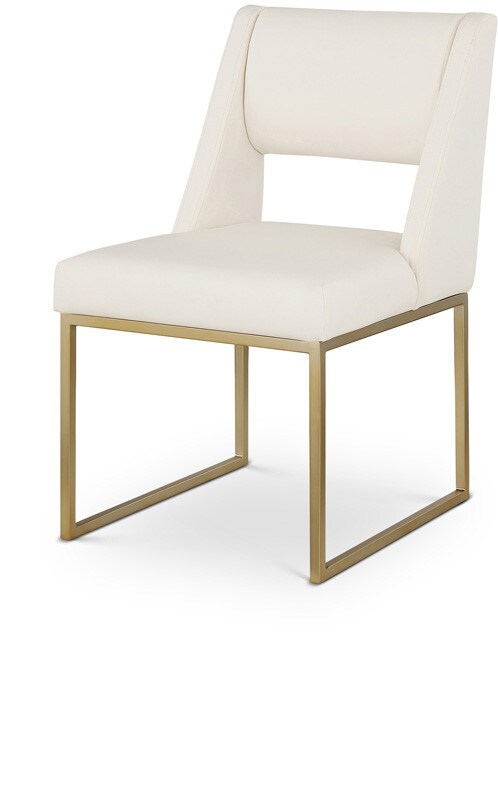 Meridian Furniture - Jayce Cream Vegan Leather Dining Chair (Set of 2) - 845Cream-C veiw 1