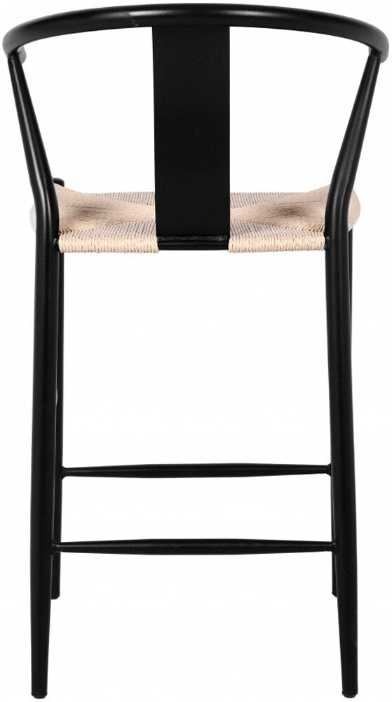 Meridian Furniture - Beck Beige Hand Woven Rope Stool (Set of 2) - 894Black-C veiw 2